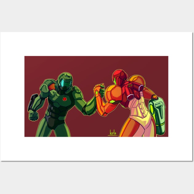 Samus and Slayer Wall Art by krls